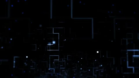 Abstract Geometric Digital Art with Blue Lines on Dark Background Stock Footage 339052108