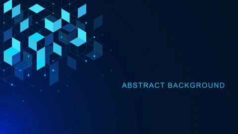 Abstract geometric with digital blocks background. Stock Illustration