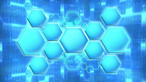 Abstract geometric digital hexagon shape background technology animation pattern Video stock 317330547