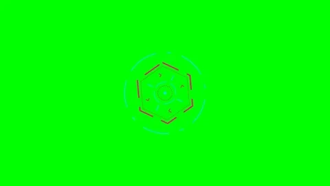 Abstract geometric digital interface element set against a green background Stock Footage 340904961