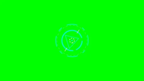 Abstract geometric digital interface element with triangle on green backgroun Stock Footage 341839602