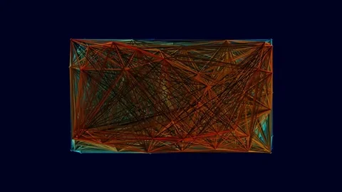 Abstract geometric digital network connecting complex energy data patterns Stock Footage 341054954