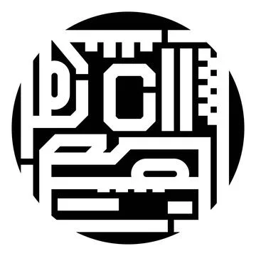 Abstract geometric digital pattern creating intricate circuit board design 스톡 일러스트