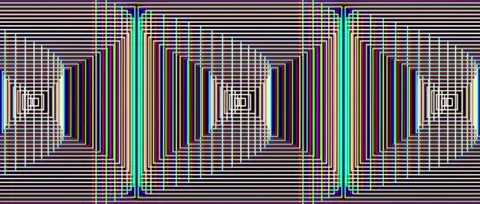 Abstract Geometric Digital Pattern with Symmetrical Lines and Triangles 스톡 동영상 331590923