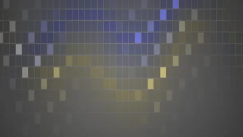 Abstract geometric digital pixel grid animation with blue and yellow glowin.. Stock Footage 346328392