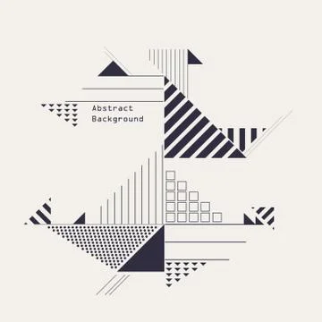 Abstract of geometric dimension in composition mixed scale of triangles design Stock Illustration