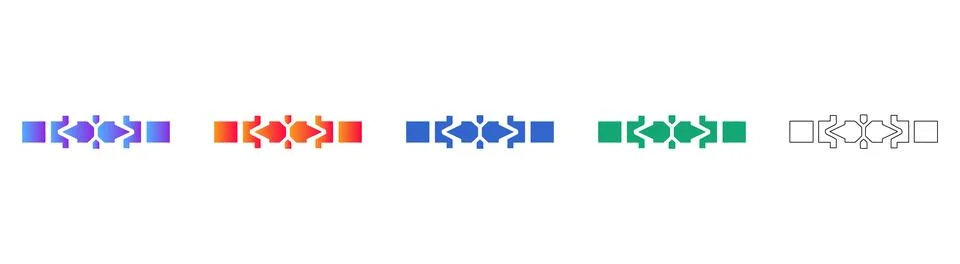 Abstract Geometric Divider Icon Set Stock Illustration