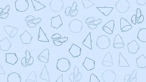 Abstract geometric doodle pattern background with blue shapes Stock Footage 331592435