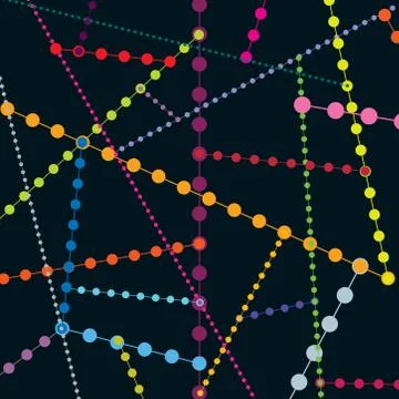 Abstract geometric dot seamless pattern. Bubble molecule background Stockillustratie