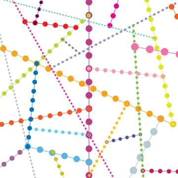 Abstract geometric dot seamless pattern. Bubble molecule background Illustrazione stock