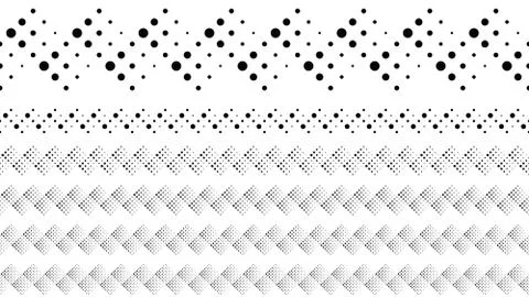 Abstract geometric dotted pattern text divider set Stock Illustration