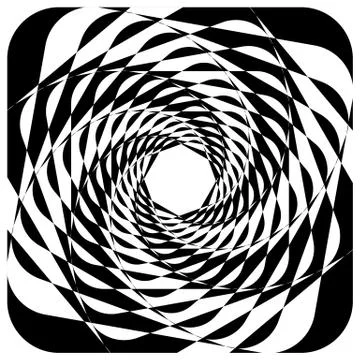 Abstract geometric element with inward rotating squares. Overlapping squares  Ilustración de archivo