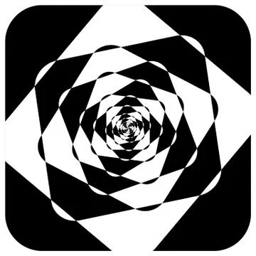 Abstract geometric element with inward rotating squares. Overlapping squares  Illustrazione stock