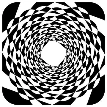 Abstract geometric element with inward rotating squares. Overlapping squares  Ilustración de archivo