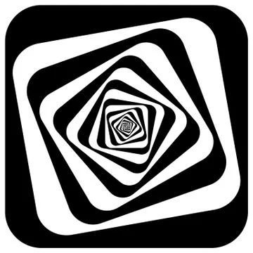Abstract geometric element with inward rotating squares. Overlapping squares  스톡 일러스트