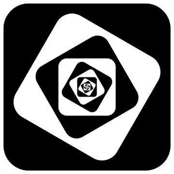 Abstract geometric element with inward rotating squares. Overlapping squares  Stock Illustration