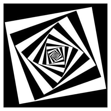 Abstract geometric element with inward rotating squares. Overlapping squares  Stock Illustration