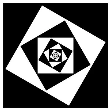 Abstract geometric element with inward rotating squares. Overlapping squares  Stock Illustration