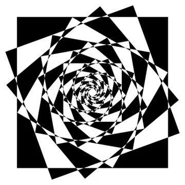 Abstract geometric element with inward rotating squares. Overlapping squares  Illustrazione stock