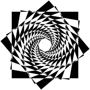 Abstract geometric element with inward rotating squares. Overlapping squares  Ilustración de archivo