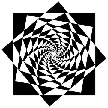 Abstract geometric element with inward rotating squares. Overlapping squares  Stock Illustration