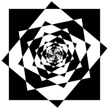 Abstract geometric element with inward rotating squares. Overlapping squares  Stock Illustration
