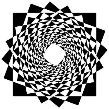 Abstract geometric element with inward rotating squares. Overlapping squares  Illustrazione stock