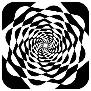 Abstract geometric element with inward rotating squares. Overlapping squares  Stock Illustration