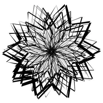 Abstract geometric element with irregular lines. Radial distorted shape イラスト素材
