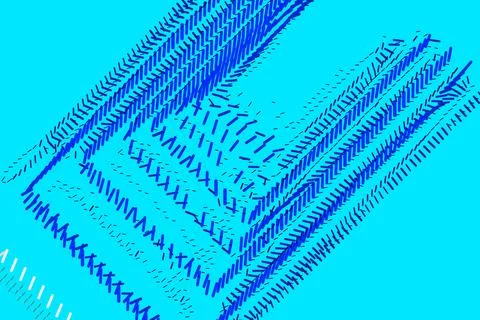 Abstract geometric elements in blue tones. Vector illustration Stock Illustration