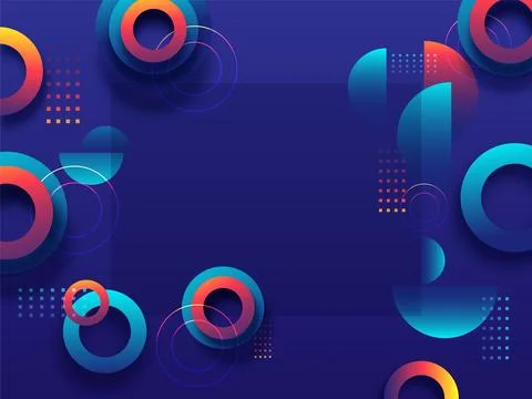 Abstract geometric elements decorated on blue background with space for you.. Illustrazione stock