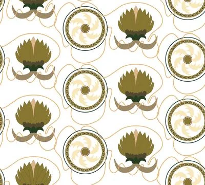 Abstract geometric elements in the form of circles intertwined with lines, an Illustrazione stock