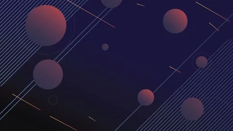 Abstract geometric elements gradient circles and diagonal lines dark blue an Stock Footage 340754042