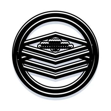 Abstract geometric emblem logo with cloud symbol Stock Illustration