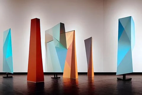 Abstract geometric empty museum stages, exhibit displays for award ceremony. Stock Illustration