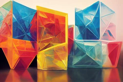 Abstract geometric empty museum stages, exhibit displays for award ceremony. Stock Illustration