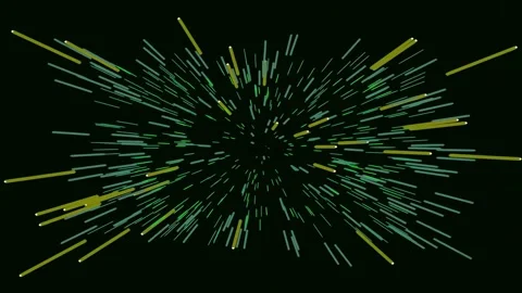 Abstract geometric energy burst pattern with dynamic yellow and green lines Stock Footage 341058956