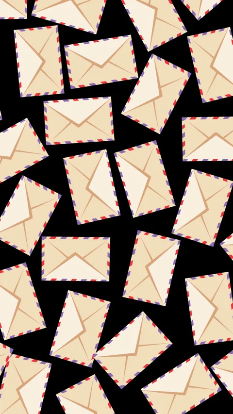 Abstract Geometric Envelope Pattern Motion Background on Black Vídeos de archivo 347485213