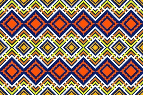 Abstract geometric ethnic patterns. Color. Traditional Thai style. Stock Illustration