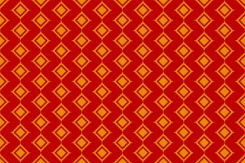 Abstract geometric ethnic patterns. Red&amp;Yellow. Traditional Thai style. Stock Illustration