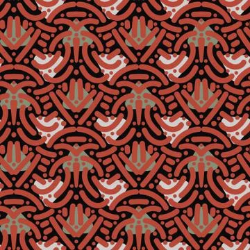 Abstract geometric ethnic seamless vector pattern with lines and triangles Stock Illustration