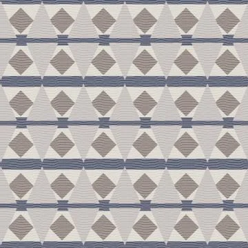 Abstract geometric ethnic seamless vector pattern in stone colors Stock Illustration