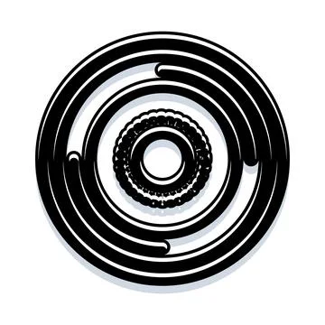 Abstract geometric eye creating a spiral vortex effect Illustrazione stock
