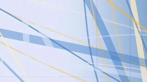 Abstract geometric facade pattern with blue and gold stripes, creating a mo.. Stock Illustration