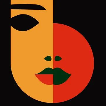 Abstract geometric face minimalism Illustrazione stock