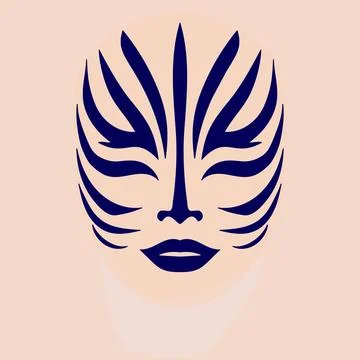 Abstract geometric face minimalism Illustrazione stock