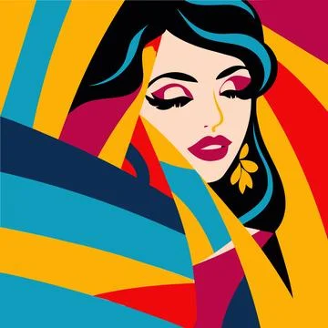 Abstract geometric face minimalism Stock Illustration