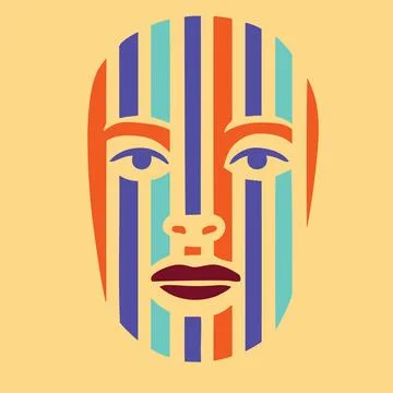 Abstract geometric face minimalism Stock Illustration