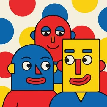 Abstract Geometric Faces Stock Illustration