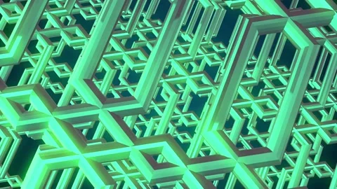 Abstract Geometric Fantasy Grid. Stock Footage 296898579
